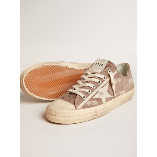 Women's V-Star in dove-gray suede with light gray leather star