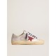 Women's V-Star LTD in silver metallic suede with red suede star