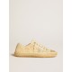 Women's V-Star in canvas with all-over pearls and raffia