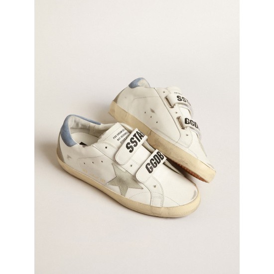 Old School with ice-gray suede star and light blue heel tab