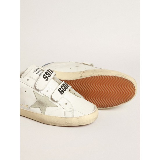 Old School with ice-gray suede star and light blue heel tab