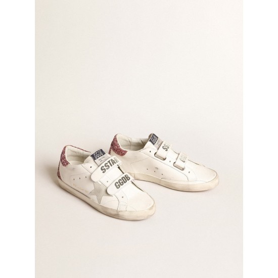 Old School with ice-gray suede star and glitter heel tab