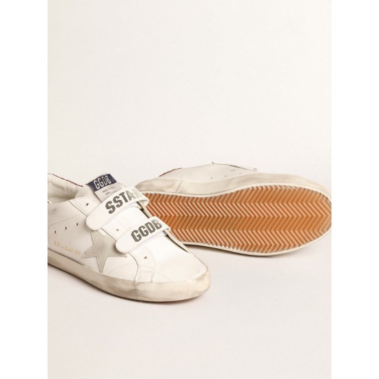 Old School with ice-gray suede star and glitter heel tab