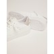 Purestar sneakers in white leather with champagne glitter heel tab