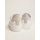 Purestar sneakers in white leather with champagne glitter heel tab