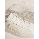 Purestar in white leather with silver Swarovski crystal heel tab
