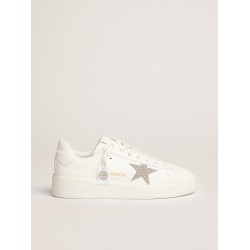 Women’s Purestar in white leather with silver Swarovski crystal star