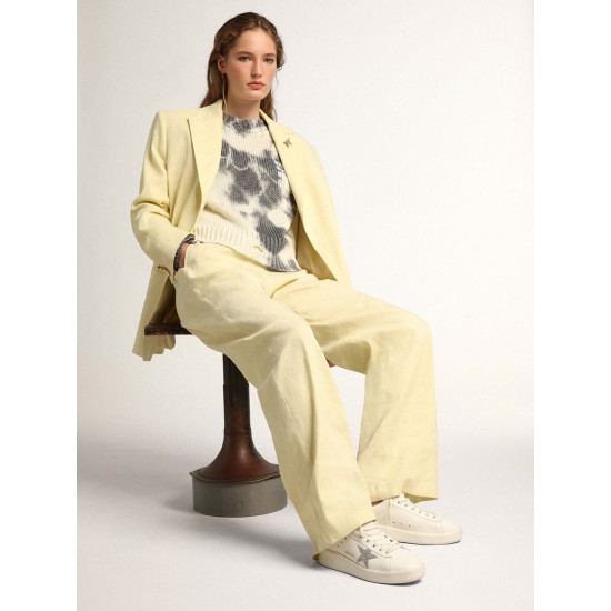 Women’s Purestar in white leather with silver Swarovski crystal star