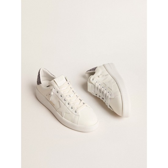 Women's Purestar with white leather star and anthracite glitter heel tab