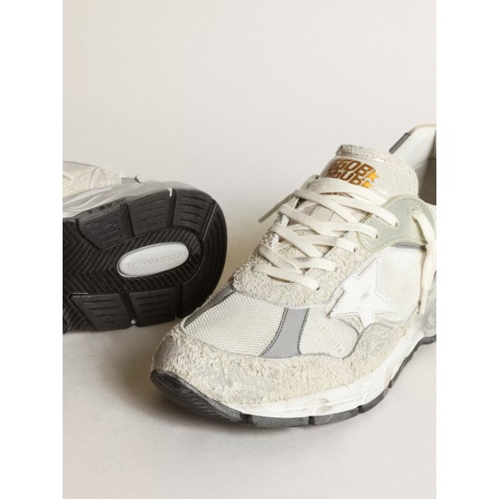 Women's Dad-Star in white mesh and suede