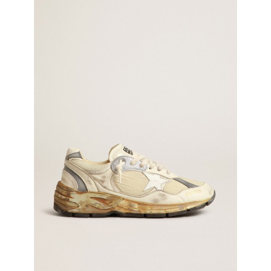 Women’s Dad-Star in beige nappa and nylon with white leather star