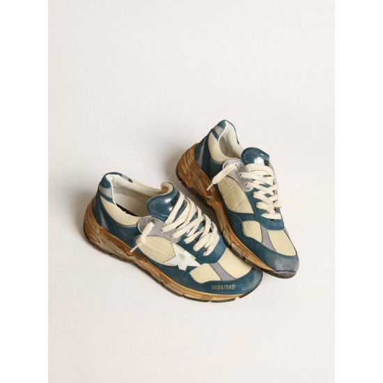 Women’s Dad-Star in petrol-blue suede with white leather star