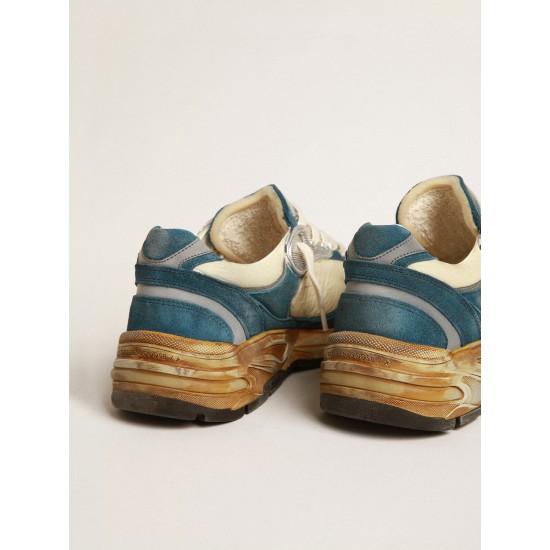 Women’s Dad-Star in petrol-blue suede with white leather star