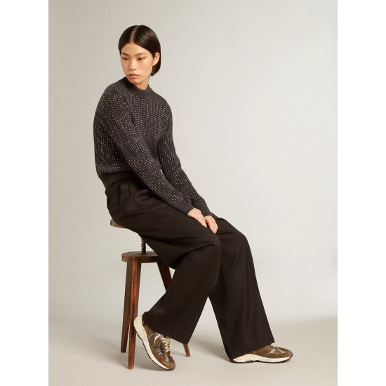 Women’s Dad-Star in suede and mesh with black leather star and heel tab