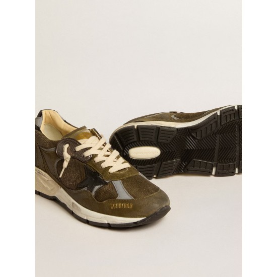 Women’s Dad-Star in suede and mesh with black leather star and heel tab