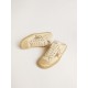 Women's V-Star Sabot in canvas with beige suede star