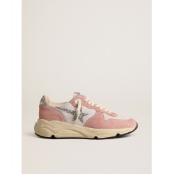 Running Sole in gray mesh and suede with silver glitter star