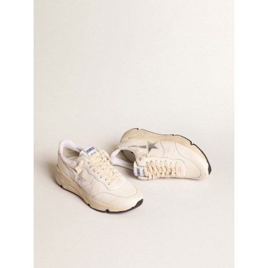 Running Sole in nappa with silver star and gold leather heel tab