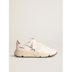 Running Sole in nappa with silver star and gold leather heel tab