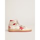 Women's Sky-Star in white nappa with red star and heel tab