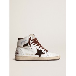 Women’s Sky-Star in white nappa leather with chocolate suede star