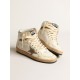 Women’s Sky-Star in white nappa leather with dove-gray suede star