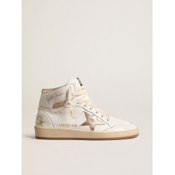 Sky-Star in white nappa leather with gold metallic leather star and heel tab