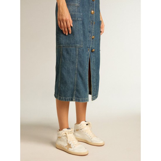 Sky-Star in white nappa leather with gold metallic leather star and heel tab