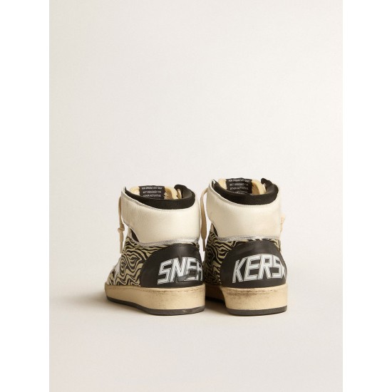 Women’s Sky-Star LAB in zebra nappa with textured silver leather star