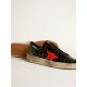 Women's Stardan LAB in black and green patent leather with orange star