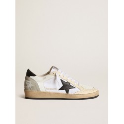 Women's Ball Star in white canvas and leather with black star