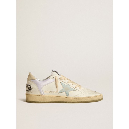 Ball Star in nylon and leather with pink and light blue star and beige heel tab