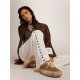 Women's Space-Star shoes in tobacco-colored suede with shearling lining