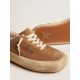Women's Space-Star shoes in tobacco-colored suede with shearling lining