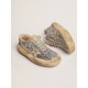Women's Space-Star shoes in silver glitter with shearling lining