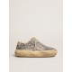 Women's Space-Star shoes in silver glitter with shearling lining