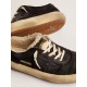 Women's Space-Star shoes in quilted black nylon with shearling lining
