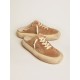 Women's Space-Star Sabot shoes in tobacco-colored suede with shearling lining