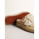 Women’s Space-Star Sabots in beige shearling with white leather star