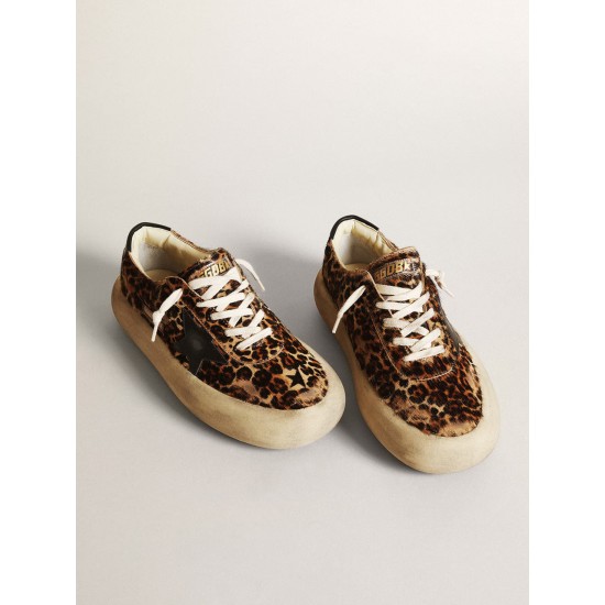Women's Space-Star in leopard print pony skin with black star