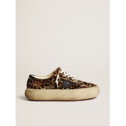 Women's Space-Star in leopard print pony skin with black star