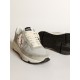 Women's Running Sole in silver leather with ice-gray inserts