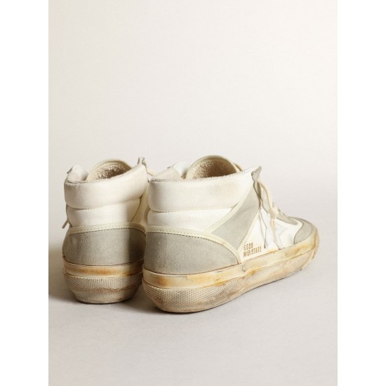 Women’s Mid Star sneakers with ice-gray suede inserts and white leather star