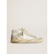 Women’s Mid Star sneakers with ice-gray suede inserts and white leather star