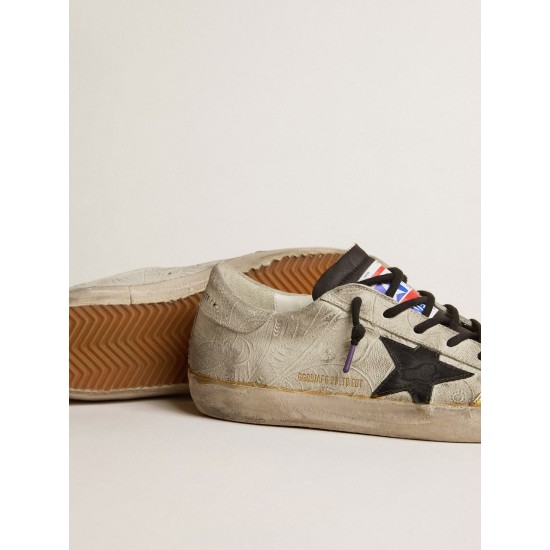 Women’s Super-Star LAB with floral print and black leather star