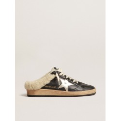 Ball Star Sabots in nappa with platinum star and shearling lining