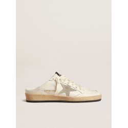 Ball Star Sabots in nappa leather with ice-gray suede star