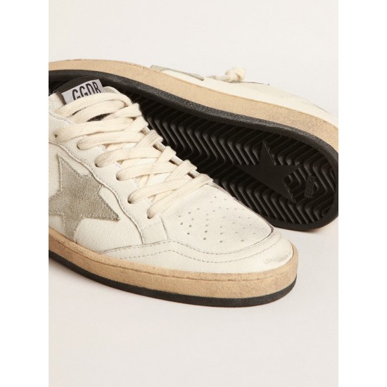 Ball Star Sabots in nappa leather with ice-gray suede star