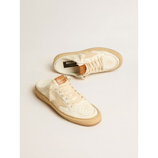 Ball Star Sabots LTD with beige leather star and raffia trim