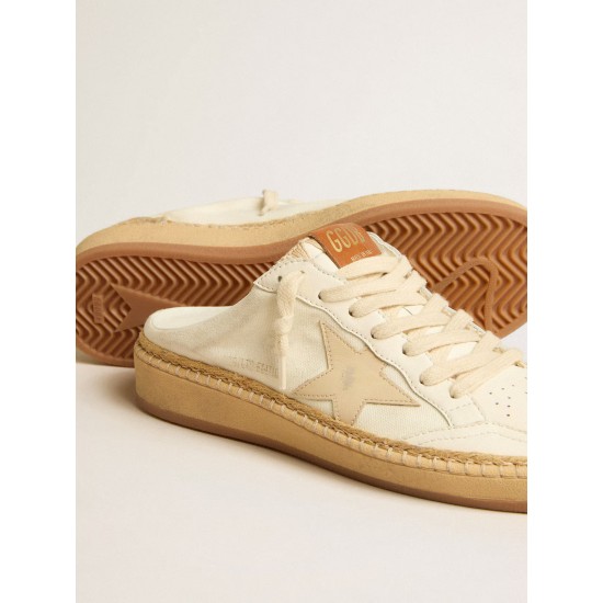 Ball Star Sabots LTD with beige leather star and raffia trim